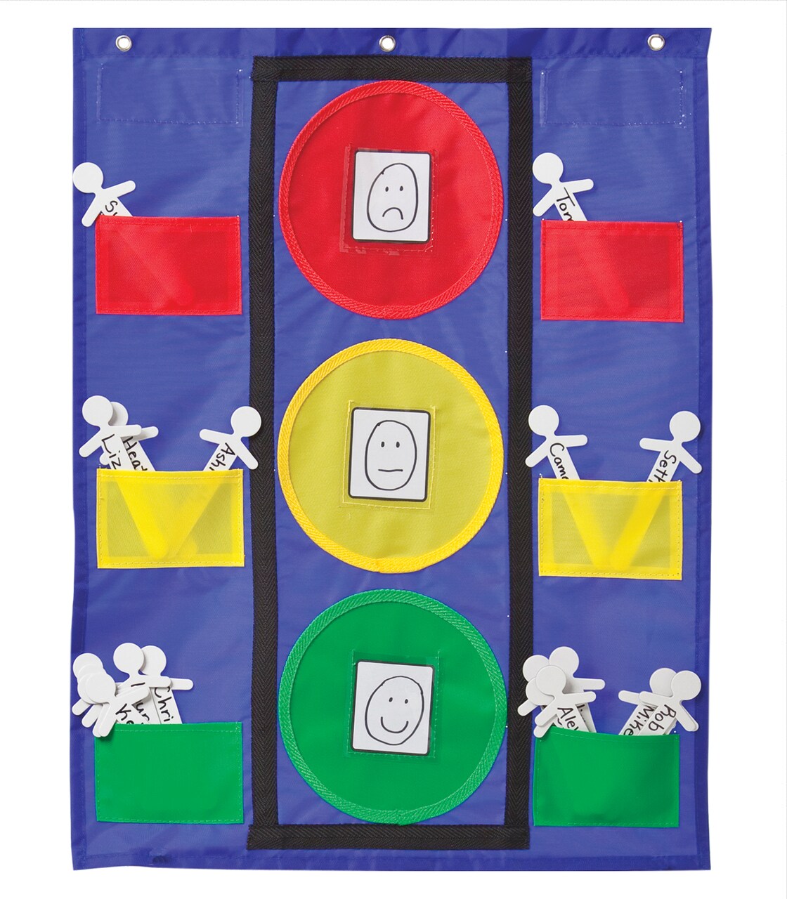 Carson Dellosa 26" x 19.75" Stoplight Behavior Charts for Kids at Home, Pocket Chart With Red, Green, Yellow Classroom Lights and Dry Erase Student Sticks, Social Emotional Learning Teaching Supplies